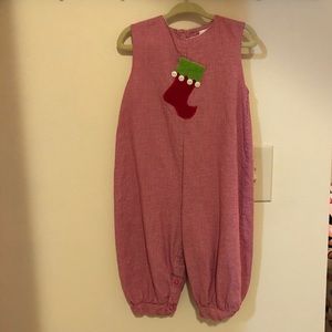 Baby Boys Gingham Christmas Bubble Sz 18months